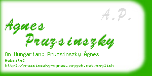 agnes pruzsinszky business card