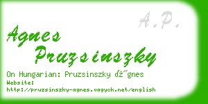 agnes pruzsinszky business card